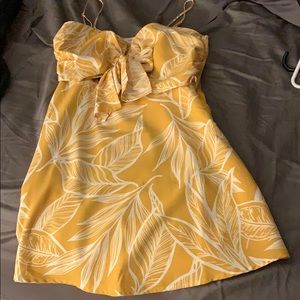 Yellow floral mini dress